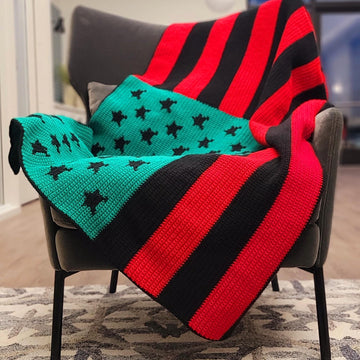 African-American Flag Throw Blanket Crochet Pattern