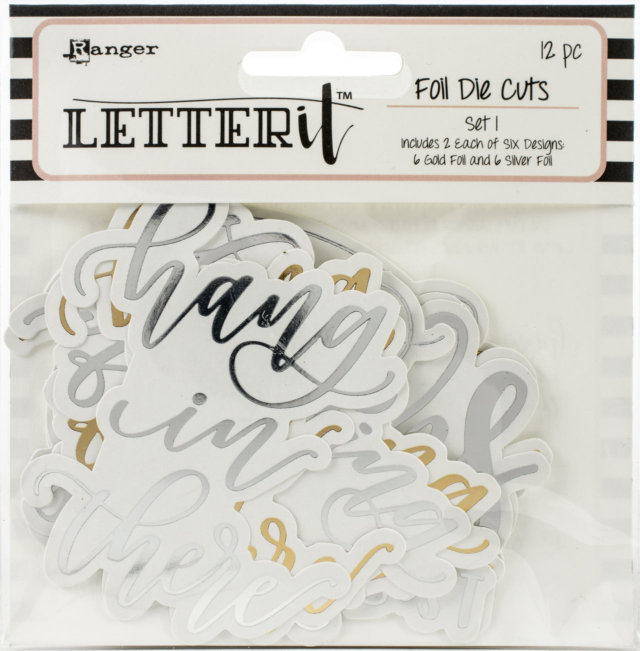 Ranger Letter It Foiled Sentiments Die-Cuts - Set 1