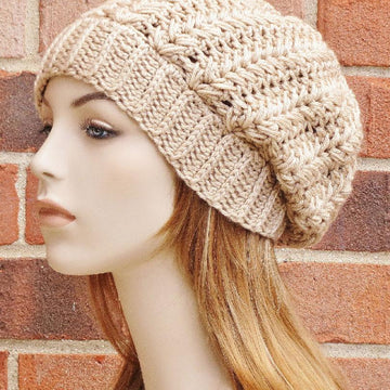 Harper Herringbone Slouch Hat