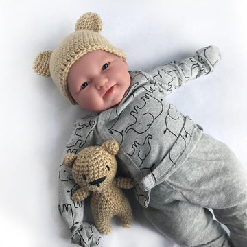 Newborn Hat and Toy Bear Set