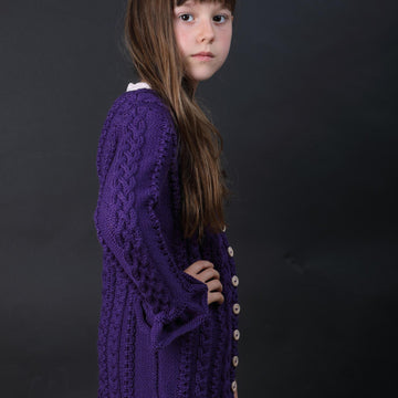 Anael - Cable Cardigan for Girls Children- 3rd version - Sizes 98 / 104 / 110 / 116 / 122 / 128 / 134 / 140 (EU) 3 / 4 / 5 / 6 / 7 / 8 / 9 / 10 (US)