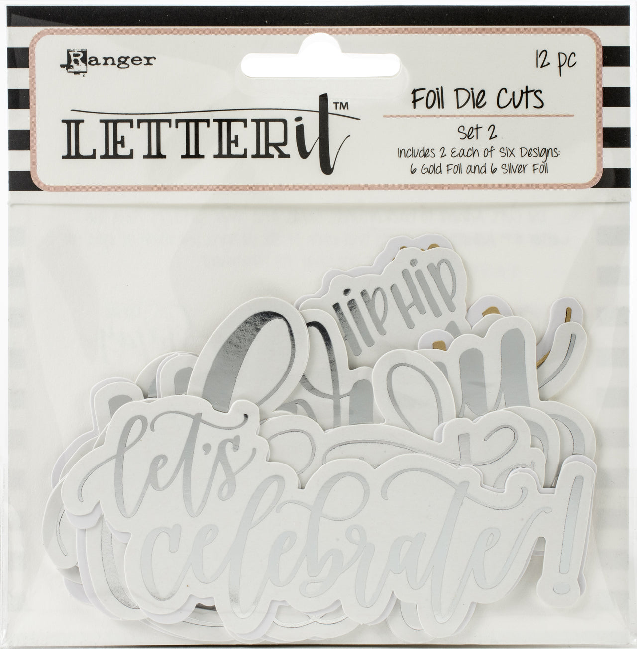 Ranger Letter It Foiled Sentiments Die-Cuts - Set 2