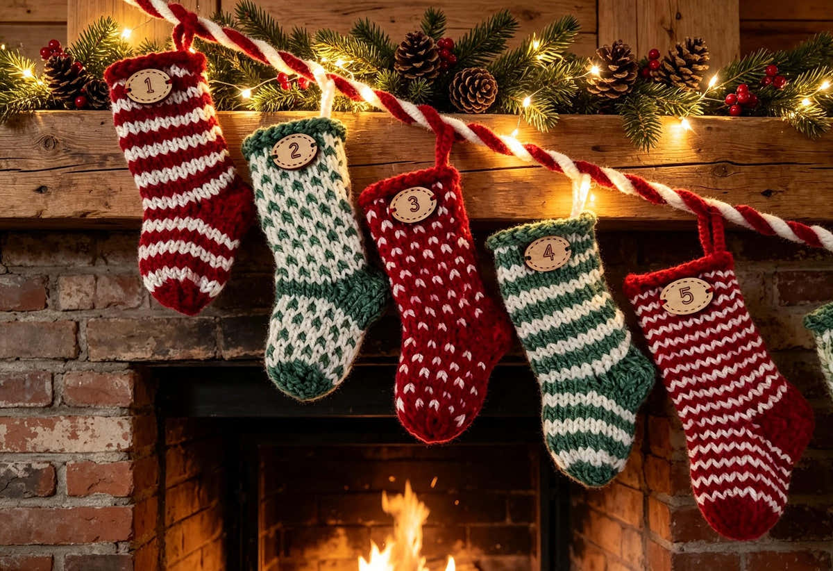 Christmas Stocking Advent Calendar Garland