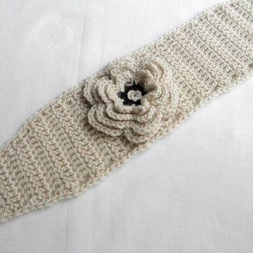 Headband,  earwarmer with 3D flower