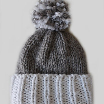 Colorblock Beanie Pom Hat
