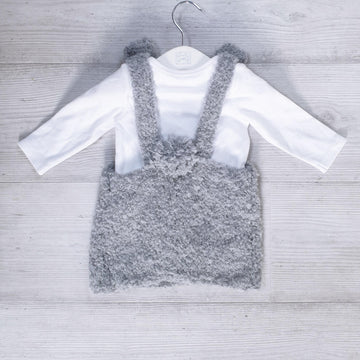 Knitted Bunny pinafore 0-2 yrs
