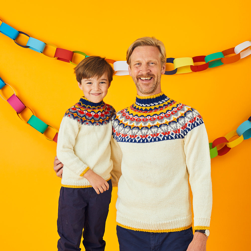 " What a Yoker " - Free Sweater Knitting Pattern For Boys and Men in Paintbox Yarns Wool Mix Aran by Paintbox Yarns