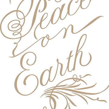 Spellbinders Glimmer Hot Foil Plate - Copperplate Script Peace On Earth