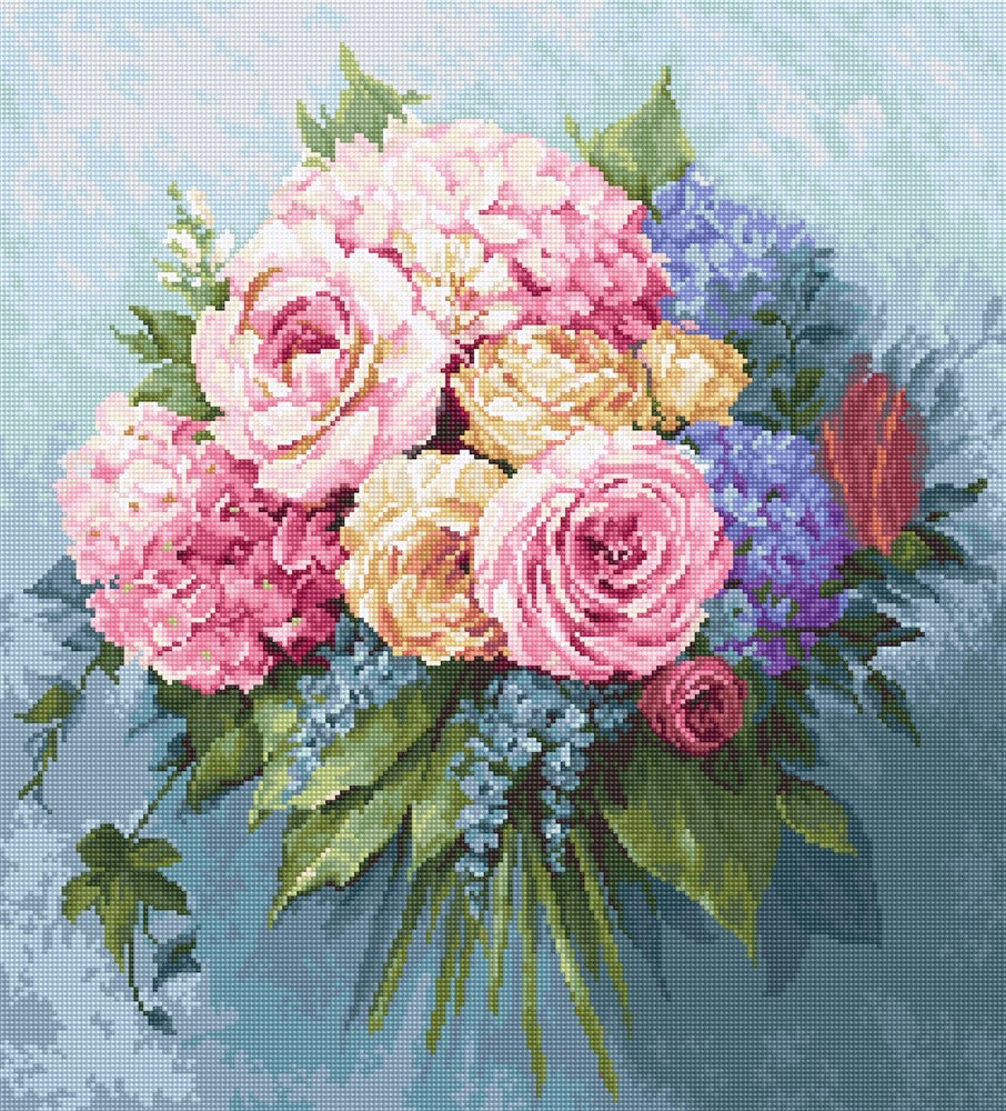 Luca-S Bouquet Cross Stitch Kit - 33.5cm x 37cm