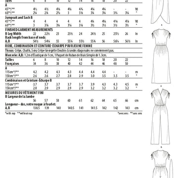Butterick Misses' Dress, Jumpsuit and Sash B6756 - Sewing Pattern