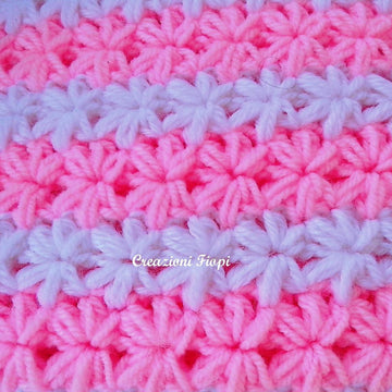 Star couch puff baby blanket stitch