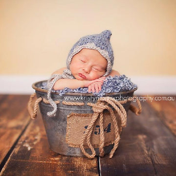#19 Newborn scallop pixie hat