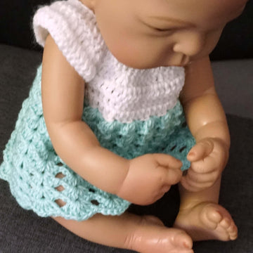 Crochet Pattern for the Ocean Vibes Doll Dress