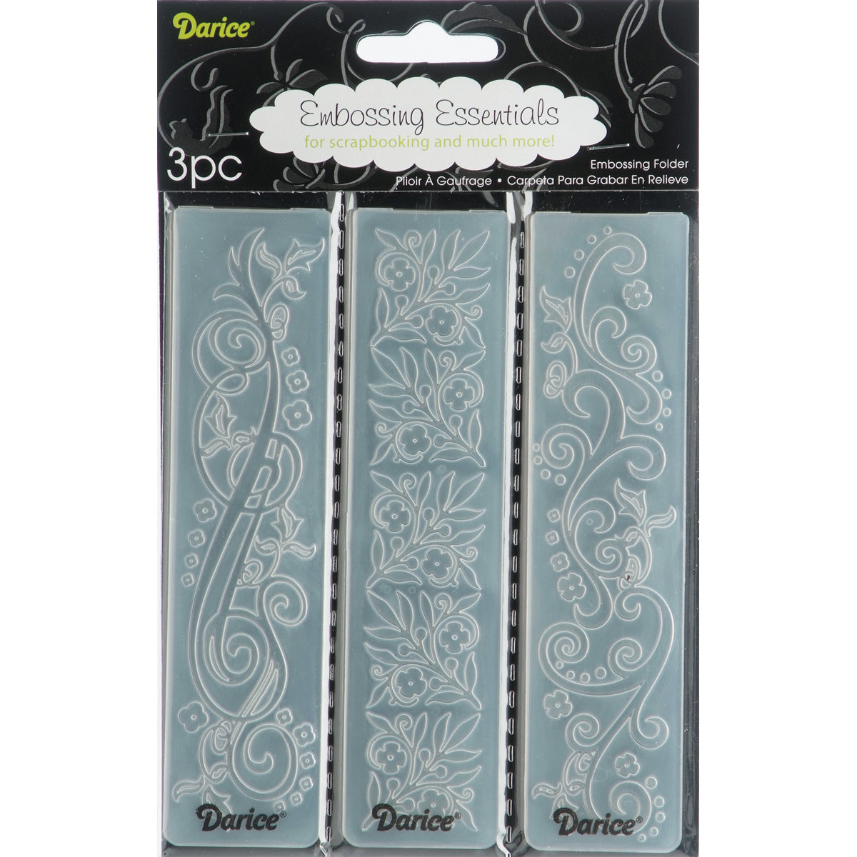 Darice Embossing Folder Borders 1.5"X5.75" 3/Pkg - Flourishes