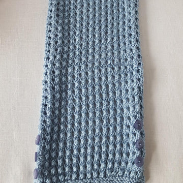 Nina - lace stitch buttoned neck scarf