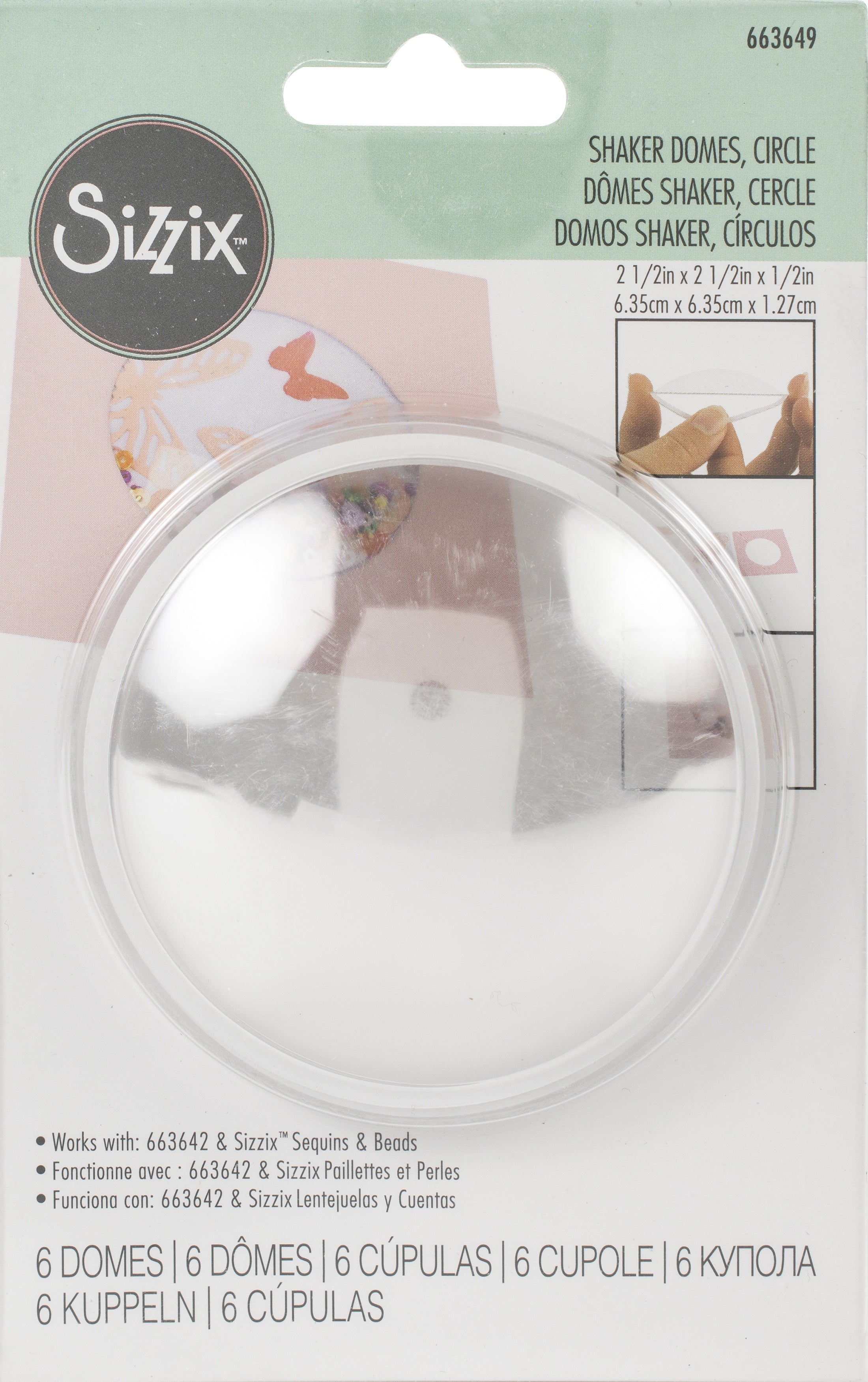 Sizzix Making Essential Shaker Domes - Circle 2.5", 6/Pkg