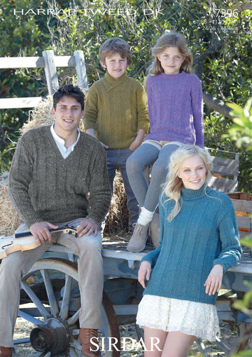 Family Sweaters in Sirdar Harrap Tweed DK - 7396 - Downloadable PDF