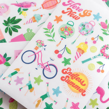 American Crafts Dear Lizzy Here & Now Sticker Book - Shapes W/Gold Foil Accents