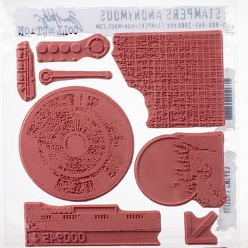 Stampers Anonymous Tim Holtz Cling Stamps 7"X8.5" - Glitch 1