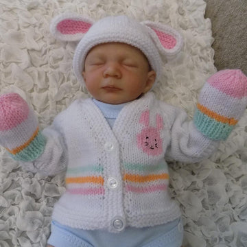 Premature baby bunny cardi set