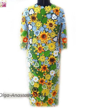 Dress with sunflower Irish lace