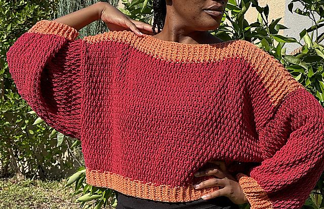 Cropped Alpine Stitch Sweater
