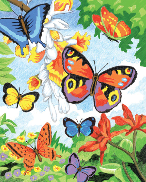 Royal Brush Color Pencil By Number Kit 8.75"X11.75" - Bright Butterflies