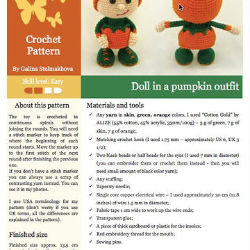 Doll in a Pumpkin outfit