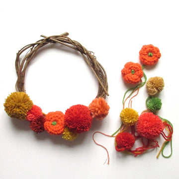 Pumpkin Pompom Wreath