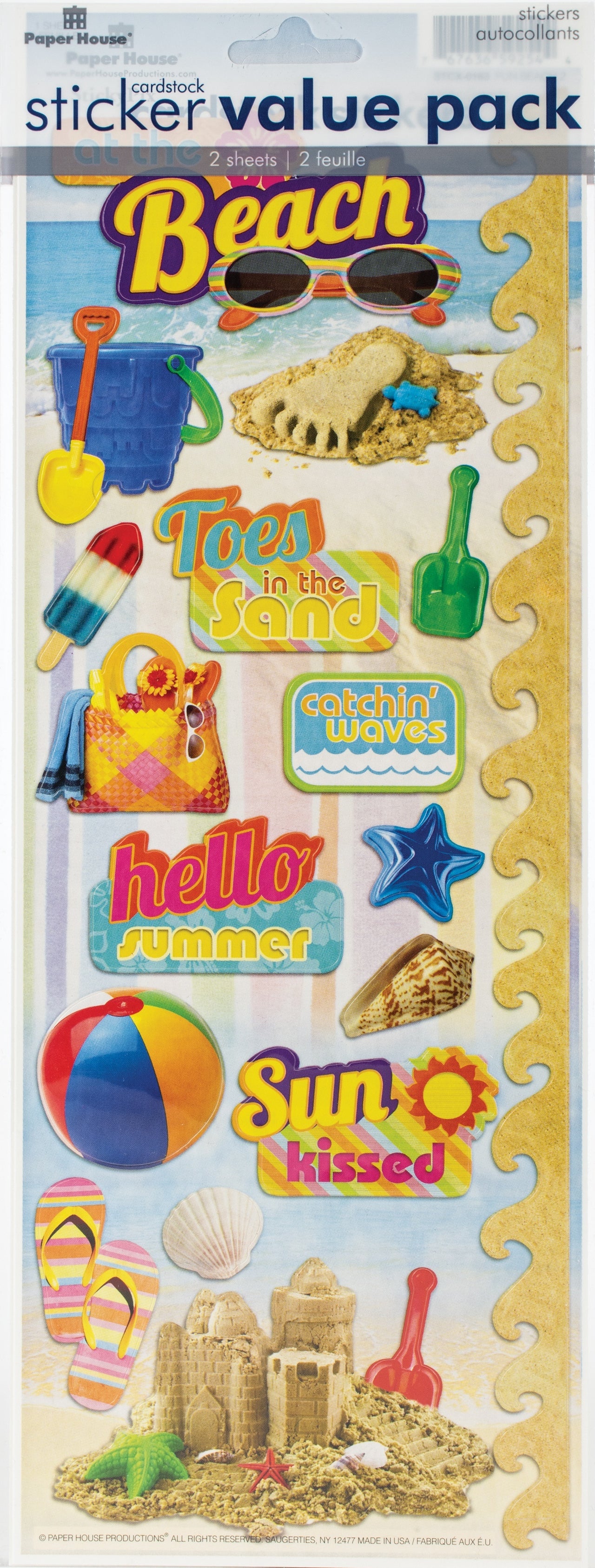 Paper House Cardstock Sticker 2/Pkg - Beach