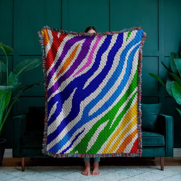 Rainbow Zebra print C2C Crochet Pattern