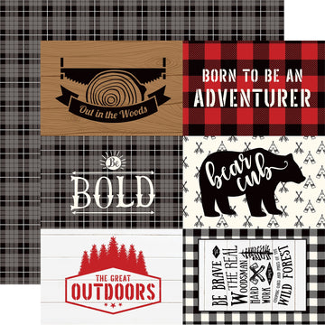 Echo Park Paper Little Lumberjack Double-Sided Cardstock 12"X12" 25/Pkg - 4"X6" Journaling Cards
