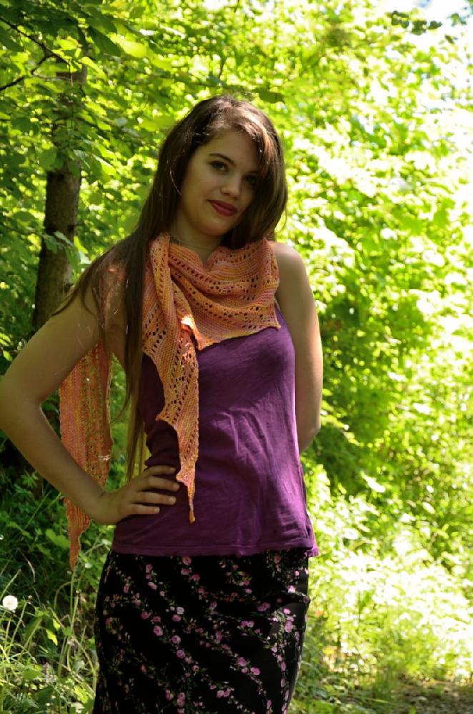 Orange Sorbet Shawl