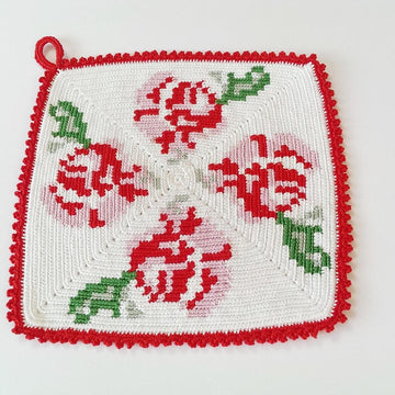 Potholder with roses