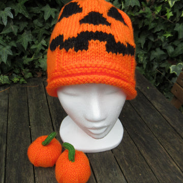 Halloween Pumpkin Hat & Pumpkin