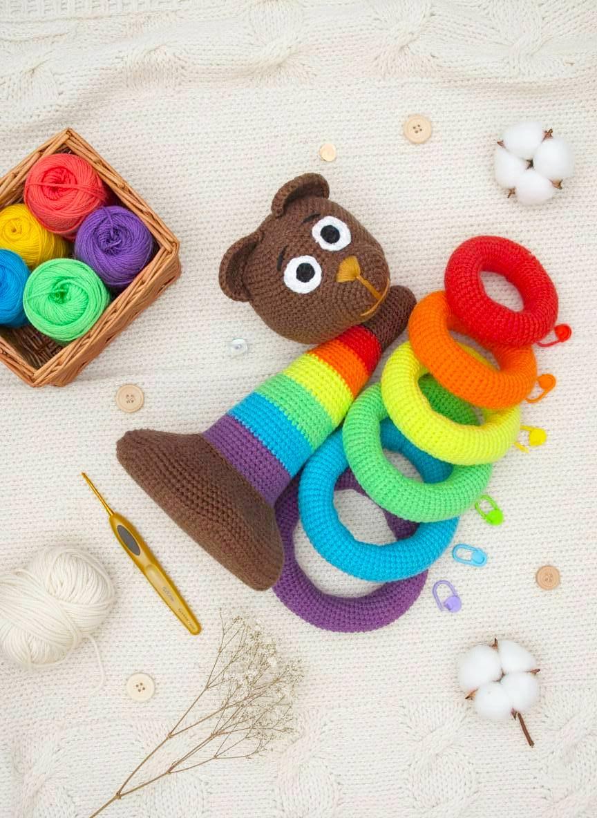 Rainbow Bear stacking rings toy