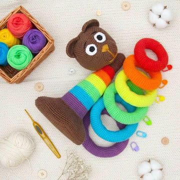 Rainbow Bear stacking rings toy