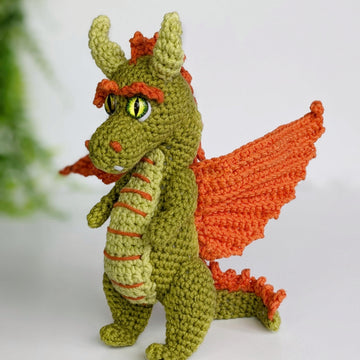 Gustav the Dragon crochet pattern, amigurumi dragon pattern