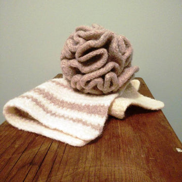 Felted Bath Puff and Cloth