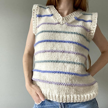 Chunky Striped V Neck Vest