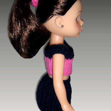 Ribbed Skirt and Crop Top for 14 inch dolls, Hearts for Hearts