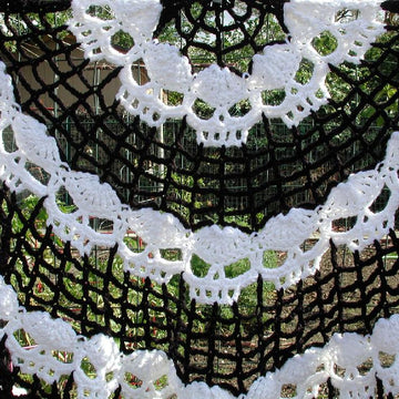 Wikked Skulls Half Moon Shawl