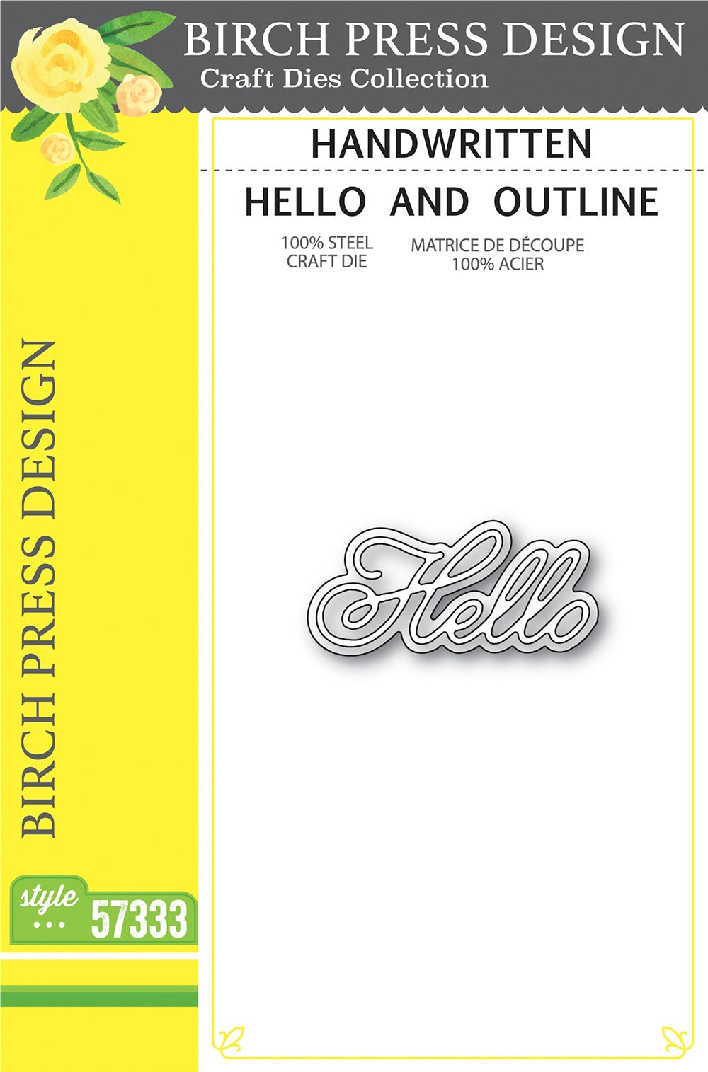 Memory Box Birch Press Designs Dies - Handwritten Hello & Outline
