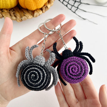 Crochet spider pattern Halloween amigurumi spider keyring & bag charm Spooky crochet PDF