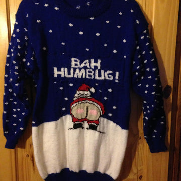 Christmas Cheeky Naughty Santa Bah Humbug Jumper