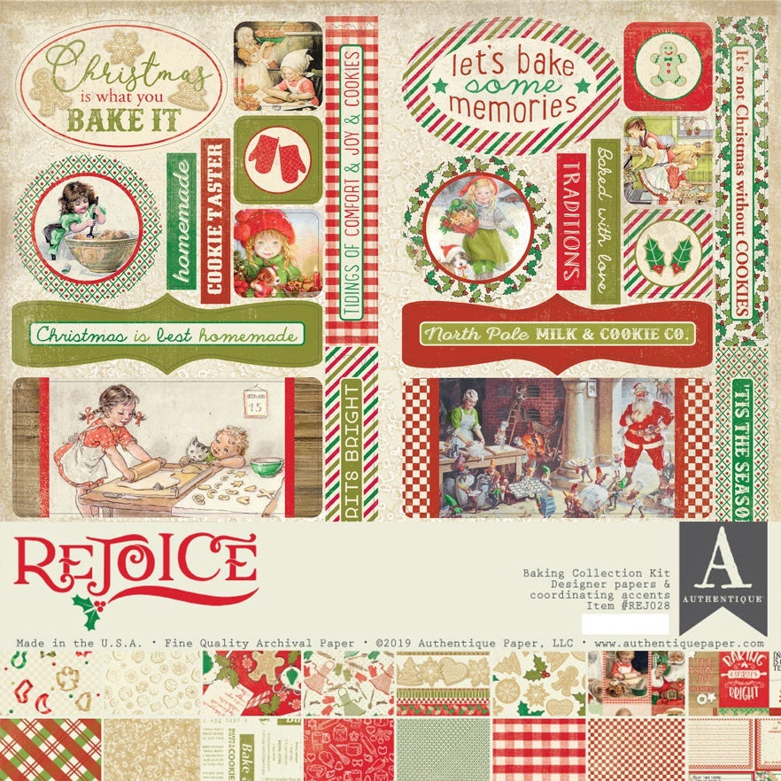 Authentique Paper Authentique Collection Kit 12"X12" - Rejoice, Holiday Baking Theme