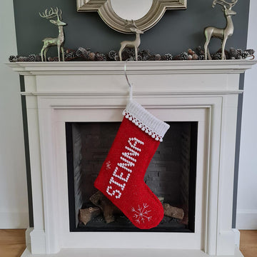 Personalised Bobble Name Christmas Stocking