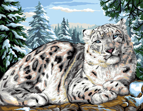 Royal Paris Snow Leopard Tapestry Canvas -