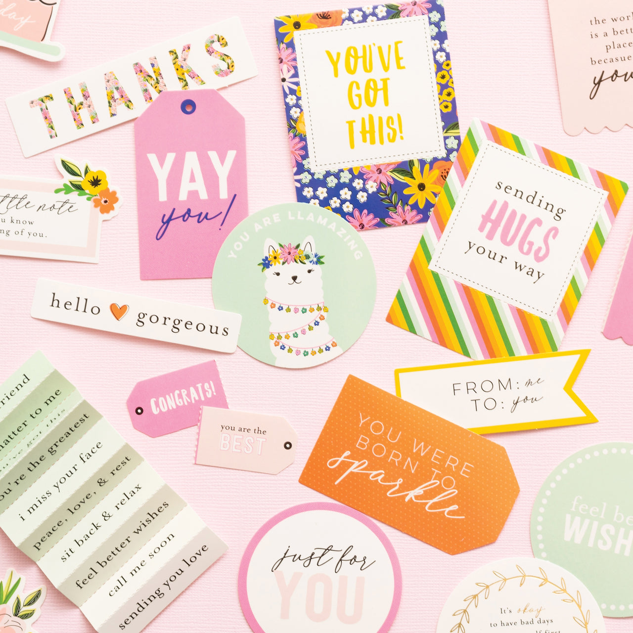 American Crafts Jen Hadfield Hey, Hello Ephemera Cardstock Die-Cuts 40/Pkg - Sentiments