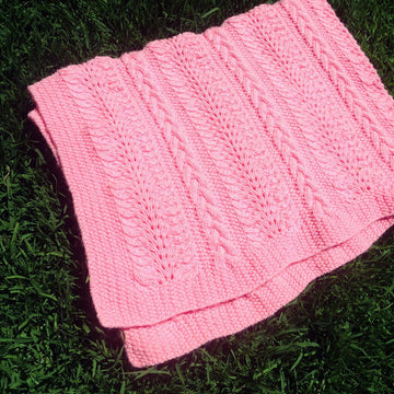 Sandi Cable & Lace Baby Blanket